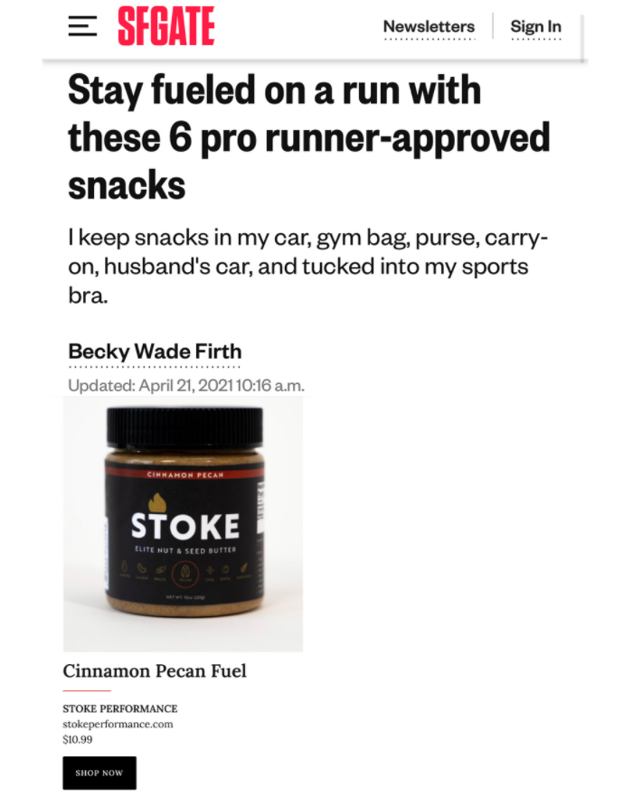 STOKE Dubbed Pro-Runner Approved Snack By San Francisco Media Hub SFGATE.com